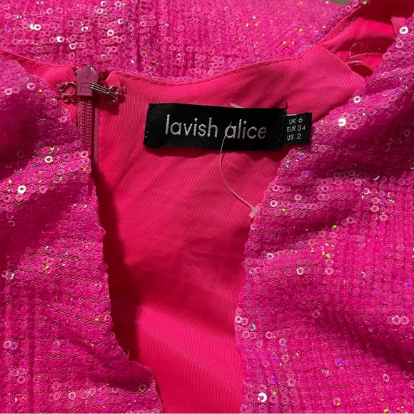 Lavish Alice Pink Sequin Dress - Size 2 - SO CUTE! - Picture 6 of 6